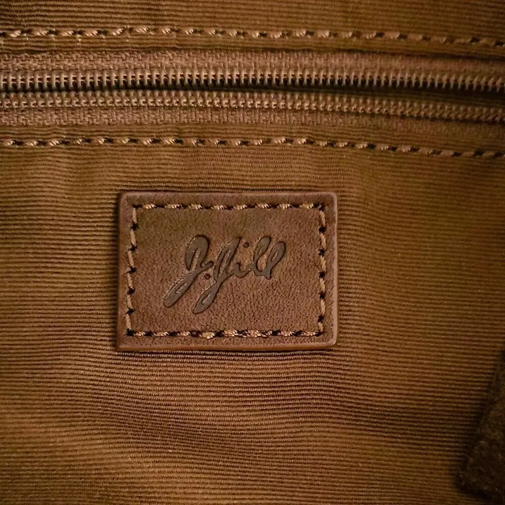 J. Jill Leather Hobo Purse Shoulder Bag Brown 100% Leather Braided Strap, Tassel